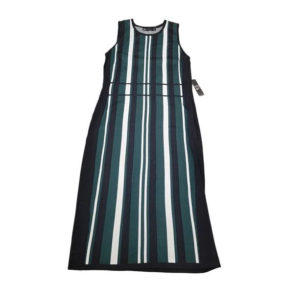 NY&C Career Vertical Stripes Bodycon Midi Dress Sleeveless Size XL NWT - Picture 1 of 7